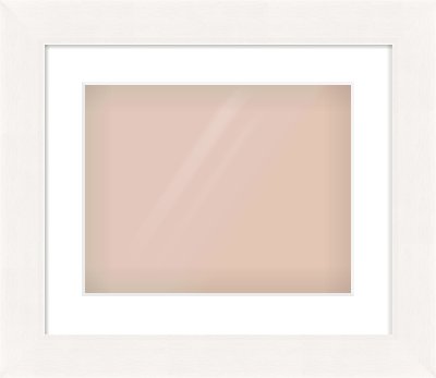 White Beveled Frame for 14 × 11in artwork, with Smooth White Single Mount