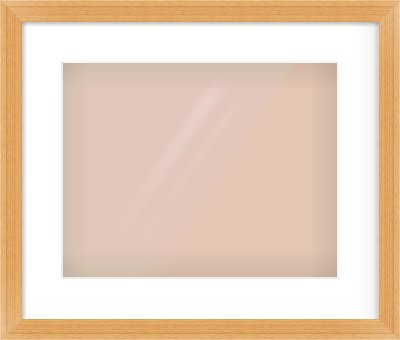 Oak Veneer Flat Frame for 14 × 11in artwork, with Smooth White Single Mount