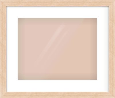 Light Oak Veneer Flat Frame for 14 × 11in artwork, with Smooth White Single Mount
