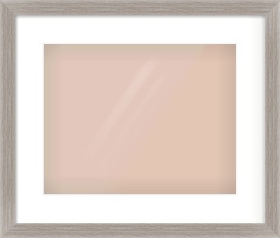 Grey Flat Frame for 14 × 11in artwork, with Smooth White Single Mount