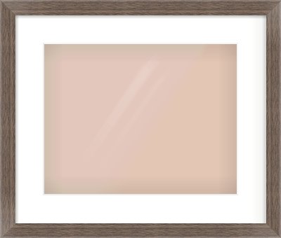 Dark Walnut Flat Frame for 14 × 11in artwork, with Smooth White Single Mount