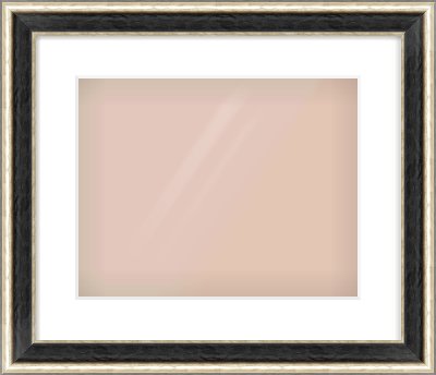 Black & Champagne Silver Spoon Frame for 14 × 11in artwork, with Smooth White Single Mount