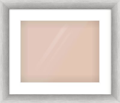 Silver Cushion Frame for 14 × 11in artwork, with Smooth White Single Mount