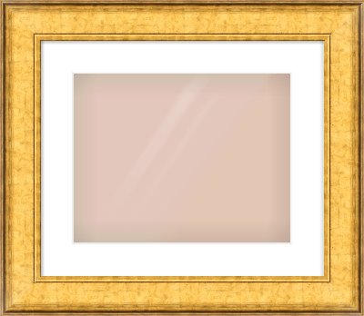 Gold Flat Frame for 14 × 11in artwork, with Smooth White Single Mount