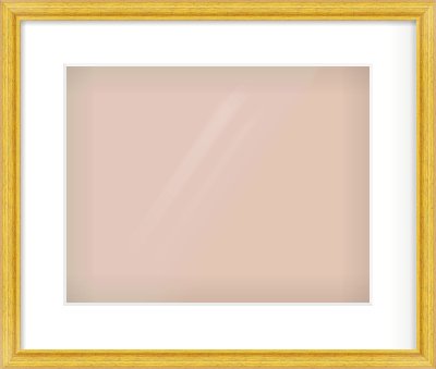 Gold Cushion Frame for 14 × 11in artwork, with Smooth White Single Mount