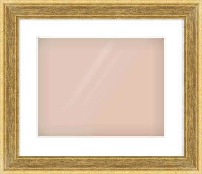 Gold Flat Frame for 14 × 11in artwork, with Smooth White Single Mount