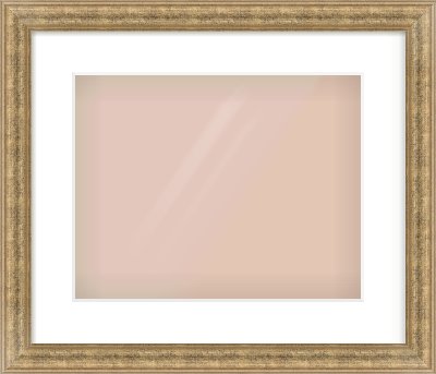 Distressed Gold Dome Frame for 14 × 11in artwork, with Smooth White Single Mount