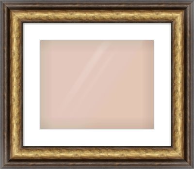 Gold Spoon Frame for 14 × 11in artwork, with Smooth White Single Mount
