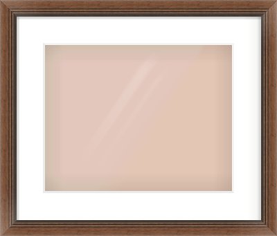 Brown Flat Frame for 14 × 11in artwork, with Smooth White Single Mount