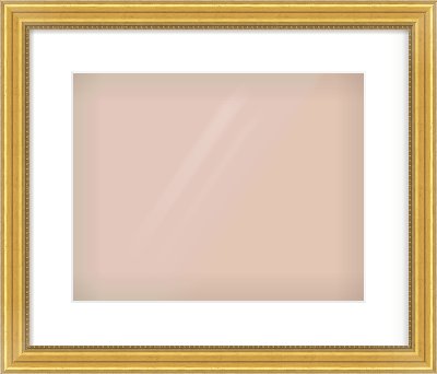 Gold Spoon Frame for 14 × 11in artwork, with Smooth White Single Mount
