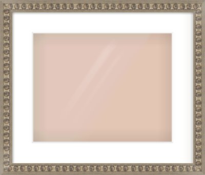 Silver Cushion Frame for 14 × 11in artwork, with Smooth White Single Mount