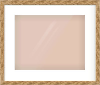 Oak Effect Flat Frame for 14 × 11in artwork, with Smooth White Single Mount