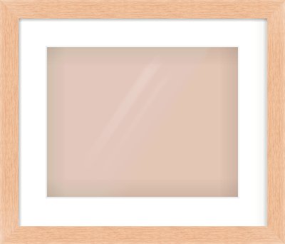 Oak Effect Flat Frame for 14 × 11in artwork, with Smooth White Single Mount