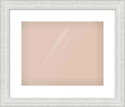 Silver Foil Flat Frame for 14 × 11in artwork, with Smooth White Single Mount