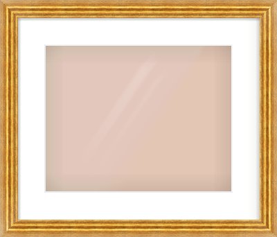 Gold Reverse Frame for 14 × 11in artwork, with Smooth White Single Mount