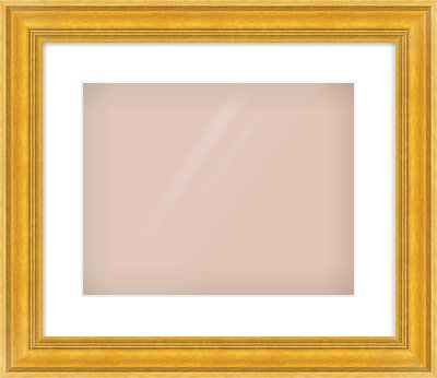 Gold Spoon Frame for 14 × 11in artwork, with Smooth White Single Mount