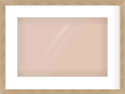 Oak Veneer Flat Frame for 15 × 10in artwork, with Smooth White Single Mount