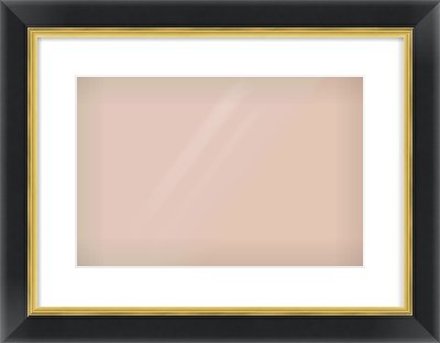 Black/Gold Reverse Frame for 15 × 10in artwork, with Smooth White Single Mount