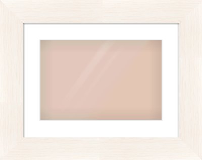 Ivory Driftwood Flat Frame for 15 × 10in artwork, with Smooth White Single Mount