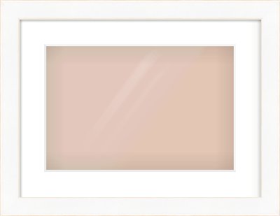 White Flat With Bevel Frame for 15 × 10in artwork, with Smooth White Single Mount