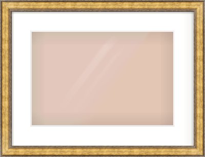 Gold Spoon Frame for 15 × 10in artwork, with Smooth White Single Mount
