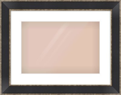 Black & Champagne Silver Bevel Frame for 15 × 10in artwork, with Smooth White Single Mount