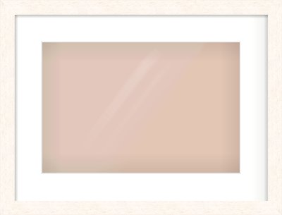 Ivory Flat Frame for 15 × 10in artwork, with Smooth White Single Mount