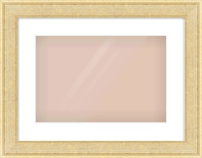 Gold Flat Frame for 15 × 10in artwork, with Smooth White Single Mount