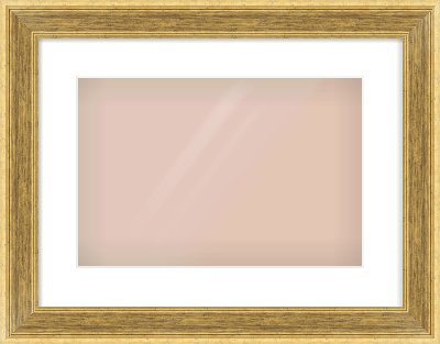 Gold Flat Frame for 15 × 10in artwork, with Smooth White Single Mount