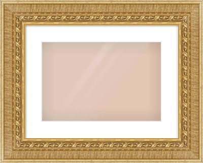 Gold Reverse Frame for 15 × 10in artwork, with Smooth White Single Mount