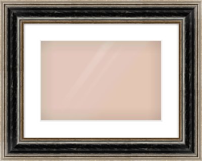 Black & Champagne Silver Spoon Frame for 15 × 10in artwork, with Smooth White Single Mount