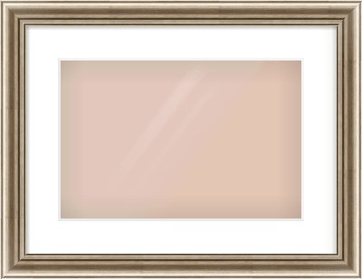 Silver Cushion Frame for 15 × 10in artwork, with Smooth White Single Mount