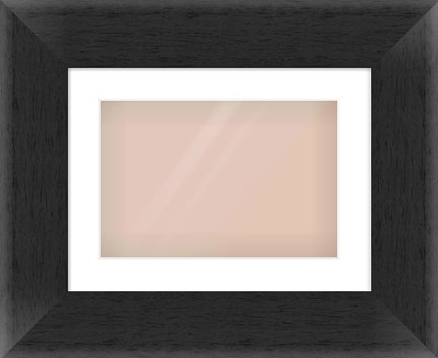 Black Flat Frame for 15 × 10in artwork, with Smooth White Single Mount