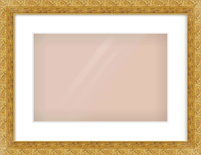 Gold Spoon Frame for 15 × 10in artwork, with Smooth White Single Mount