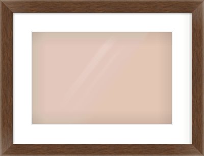 Brown Flat Frame for 15 × 10in artwork, with Smooth White Single Mount