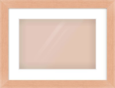 Oak Effect Flat Frame for 15 × 10in artwork, with Smooth White Single Mount