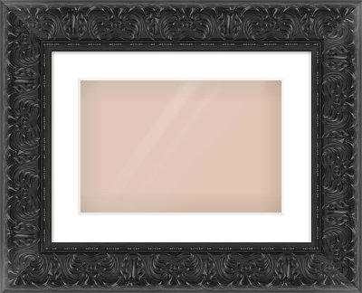 Black Scoop Frame for 15 × 10in artwork, with Smooth White Single Mount