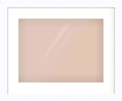 White Flat Frame for 40 × 30cm artwork, with Smooth White Single Mount