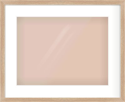 Oak Veneer Flat Frame for 40 × 30cm artwork, with Smooth White Single Mount