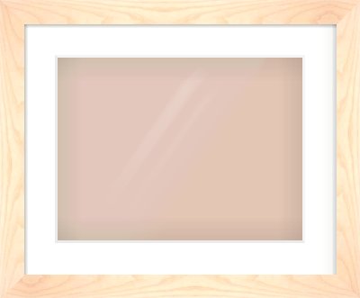 Natural Wood Reverse Frame for 40 × 30cm artwork, with Smooth White Single Mount