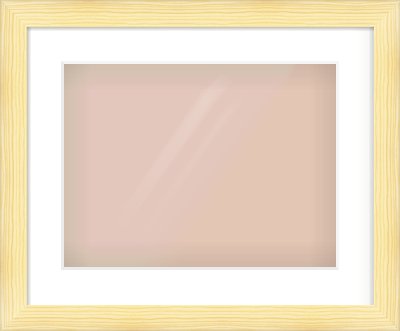 Natural Wood Cushion Frame for 40 × 30cm artwork, with Smooth White Single Mount