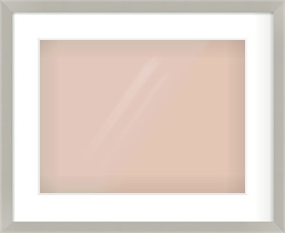 Grey Flat Frame for 40 × 30cm artwork, with Smooth White Single Mount