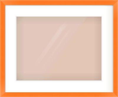 Orange Paint Flat Frame for 400 × 300mm artwork, with Smooth White Single Mount