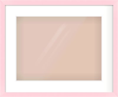 Pink Paint Flat Frame for 400 × 300mm artwork, with Smooth White Single Mount