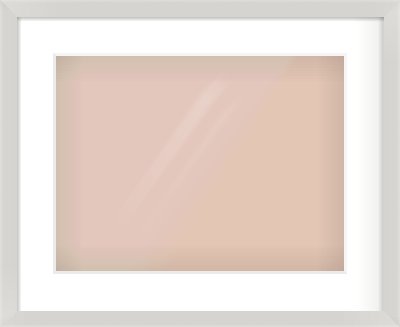 Silver Flat Frame for 40 × 30cm artwork, with Smooth White Single Mount