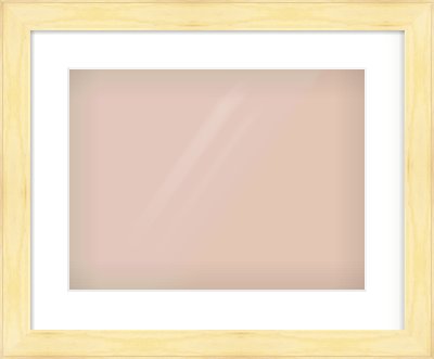 Natural Wood Stepped Flat Frame for 40 × 30cm artwork, with Smooth White Single Mount