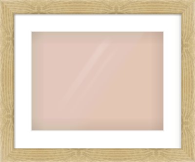 Natural Wood Flat Frame for 40 × 30cm artwork, with Smooth White Single Mount