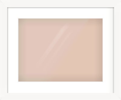 White Flat Frame for 40 × 30cm artwork, with Smooth White Single Mount