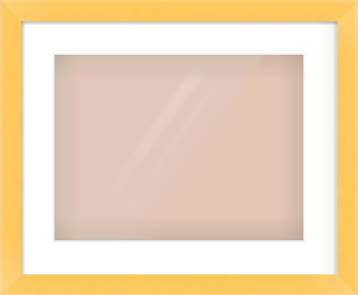 Yellow Paint Flat Frame for 400 × 300mm artwork, with Smooth White Single Mount