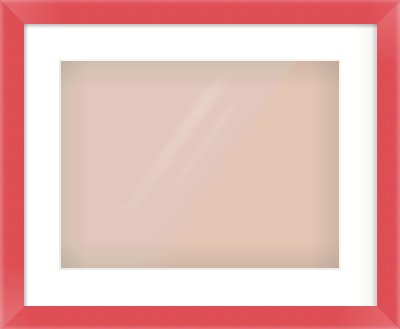 Red Paint Flat Frame for 400 × 300mm artwork, with Smooth White Single Mount